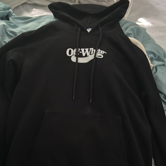 Off-White Black/Red/White Mens Logo Pullover Hoodie - Picture 2 of 6